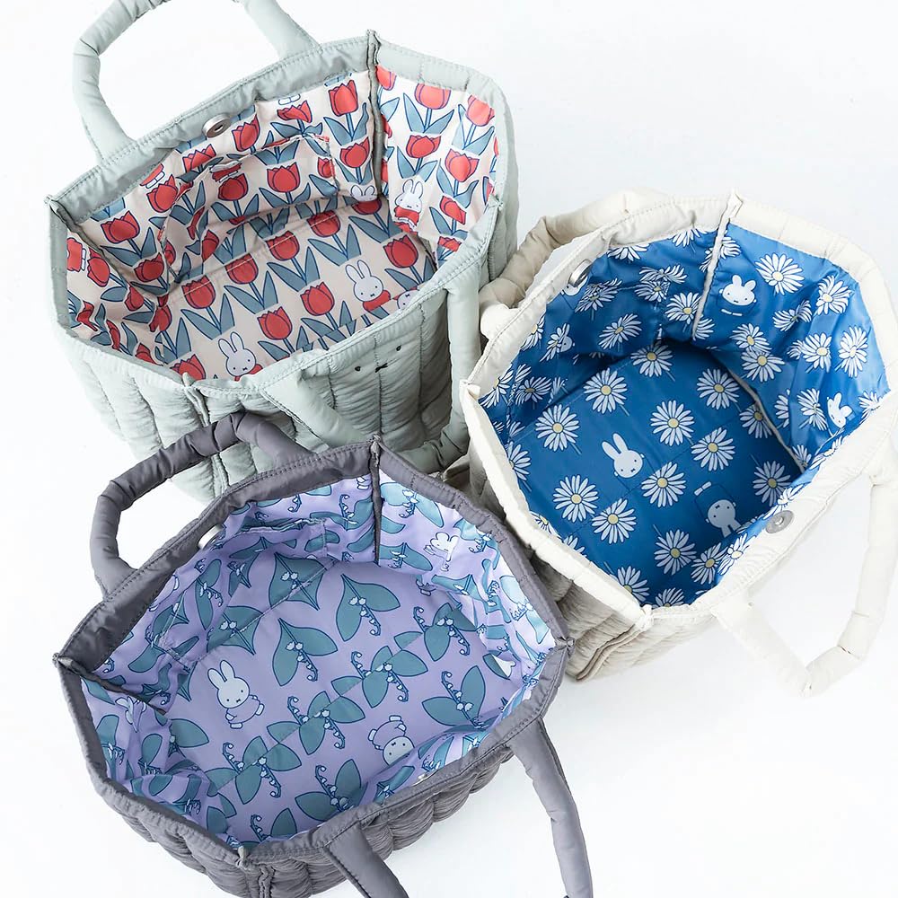 Dick Bruna Miffy Quilted Square Tote perfect as a side lunch or small lunch Lightweight and features a base made of Bag, bag, bag, box. MARGUERITE.