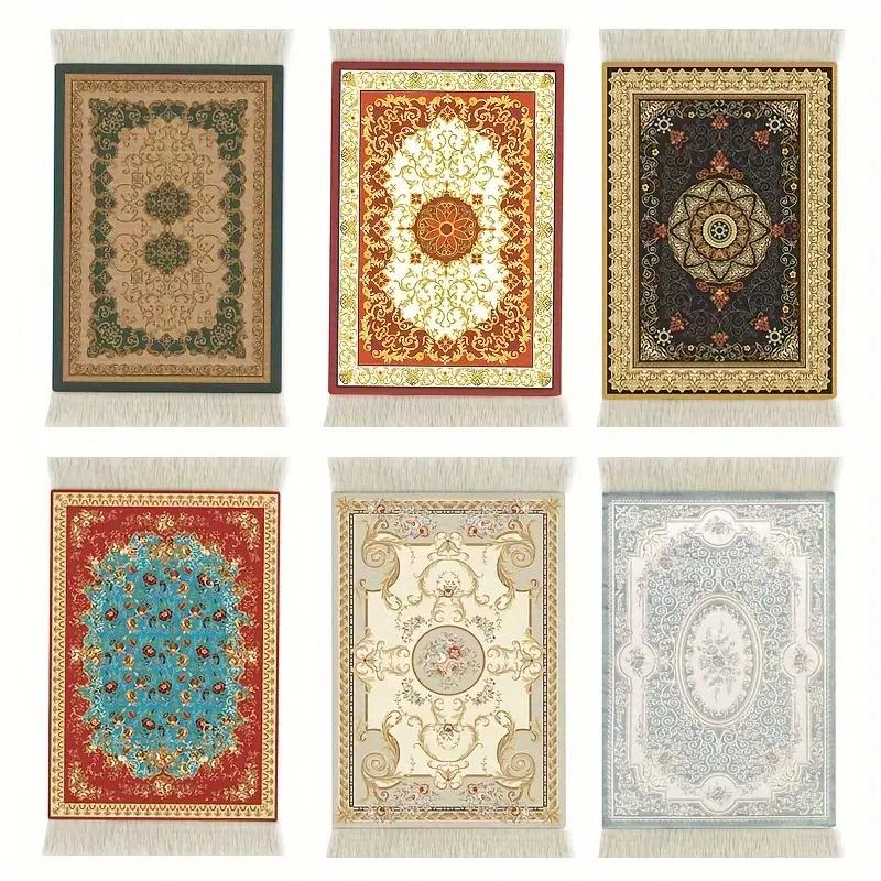 1PC Teppich Muster Tisch Decor Handwerk Fringe Pad Retro Mini Persische Gewebt Teppich Matte Mousepad Büro Arabisch