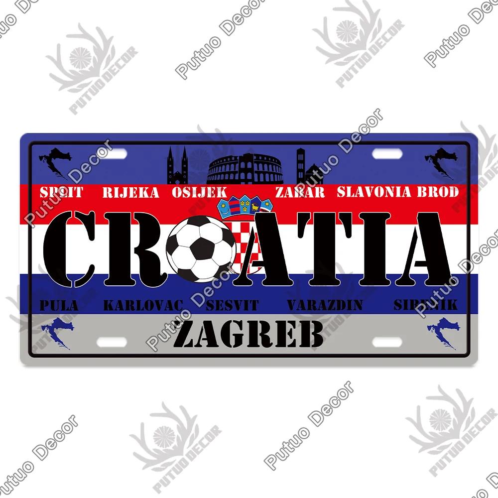 Putuo Decor Country - Themed Vintage Metal Sign with License Plate Plaque - Ideal for Bar Pub Club and Home Wall Decoration