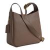 Coach Hadley 25 Metal Logo Pebbled Leather Shoulder Crossbody Bag Medium Women's Dark Brown
