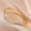 Diamond Snake Bracelet: Zircon Micro-Inlaid Women's Designer Piece with Niche Style, High-End Couples Nail Design.