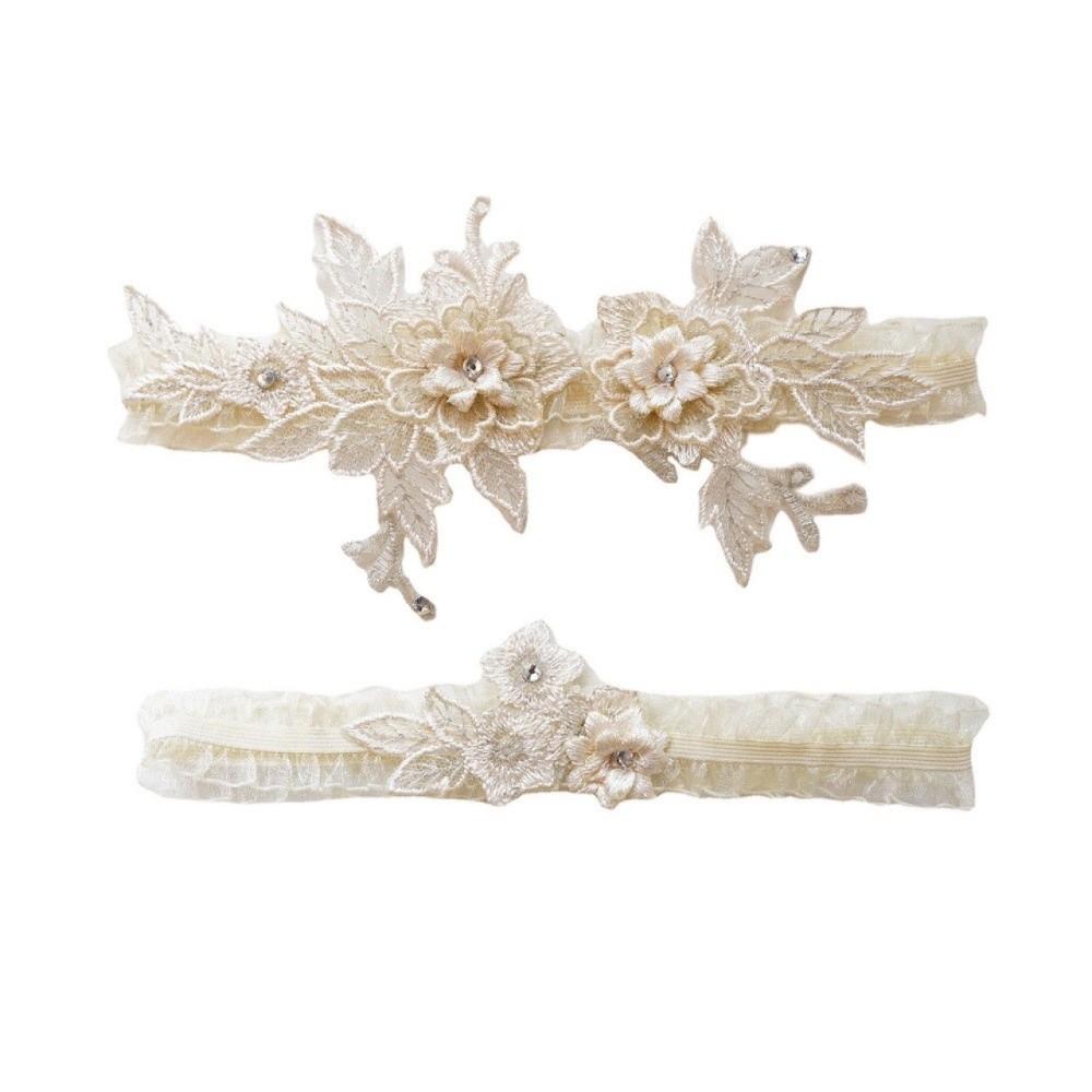Wedding Lace Garter Ring Rhinestones Thigh Leg Belt Fashion Bride Thigh Garter  For Women