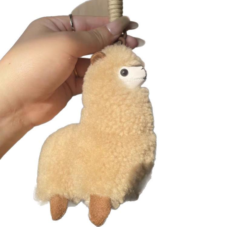 Alpaca Wool Keychain: Plush Doll Bag Charm & Hanging Ornament Gift