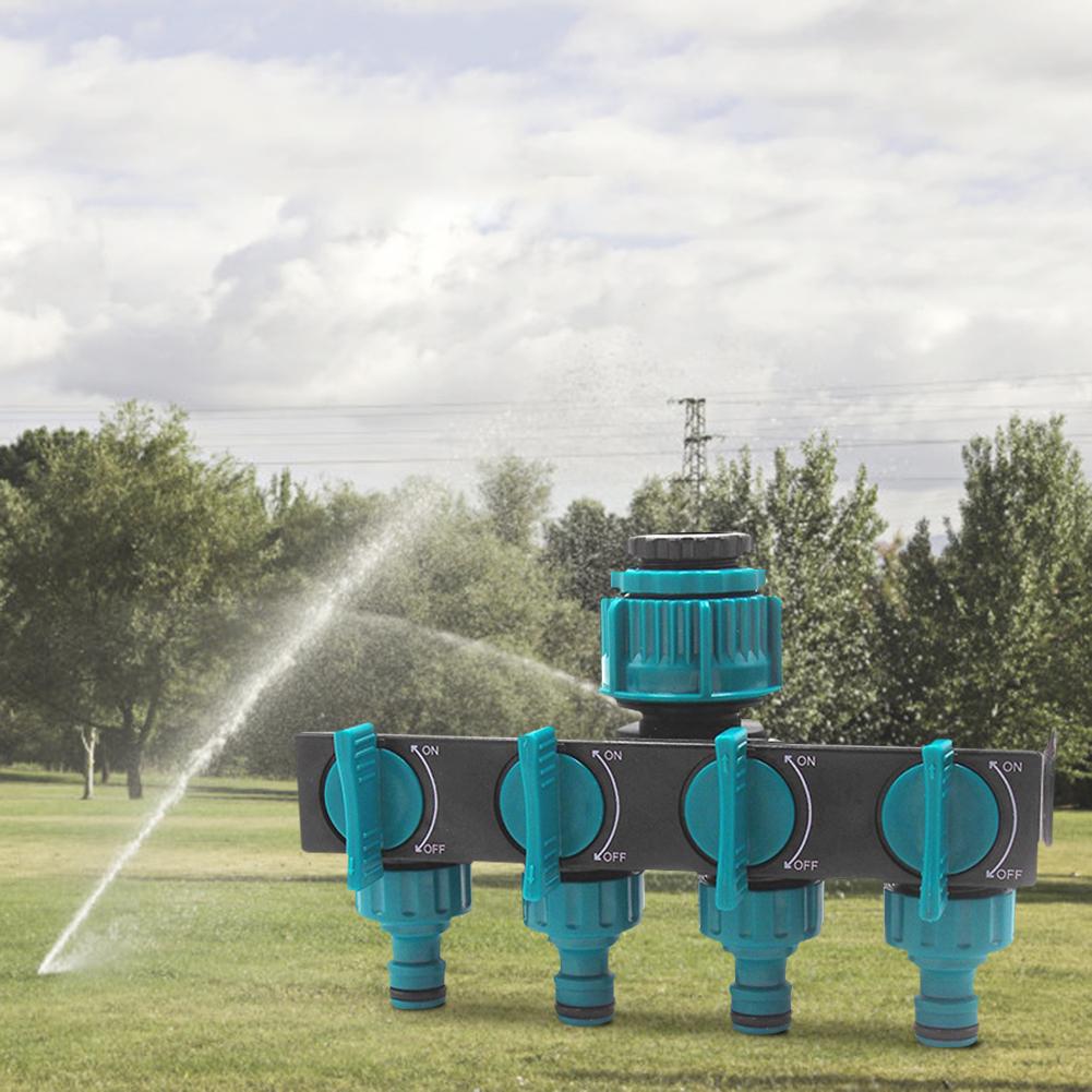 1/2in-3/4in-1in Hose Splitters Garden Tap Water Splitter Plastic 4-Way Water Hose Connectors for Drip Irrigation Lawns