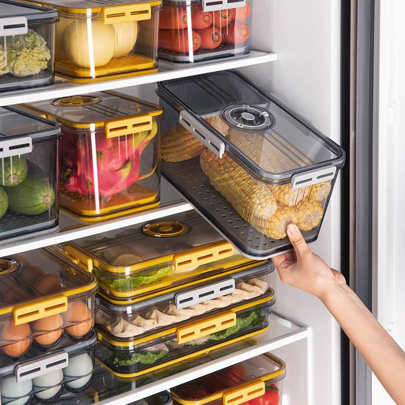 Refrigerator Storage Box Kitchen Food Storage Container For Vegetable Fruit Frozen Storage Box Organizer Freezer Sealed Box Fish