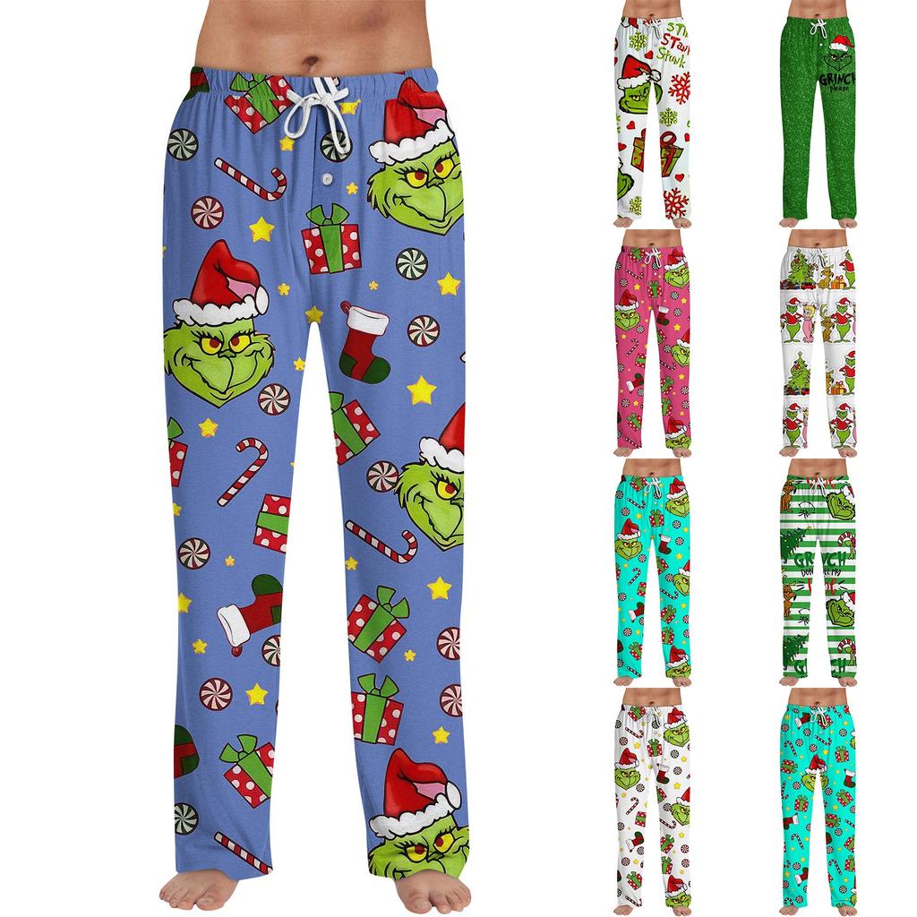 Herren Allover Printed Home Pants Schlafanzughose Lange Hose Pyjamahose Yogahose