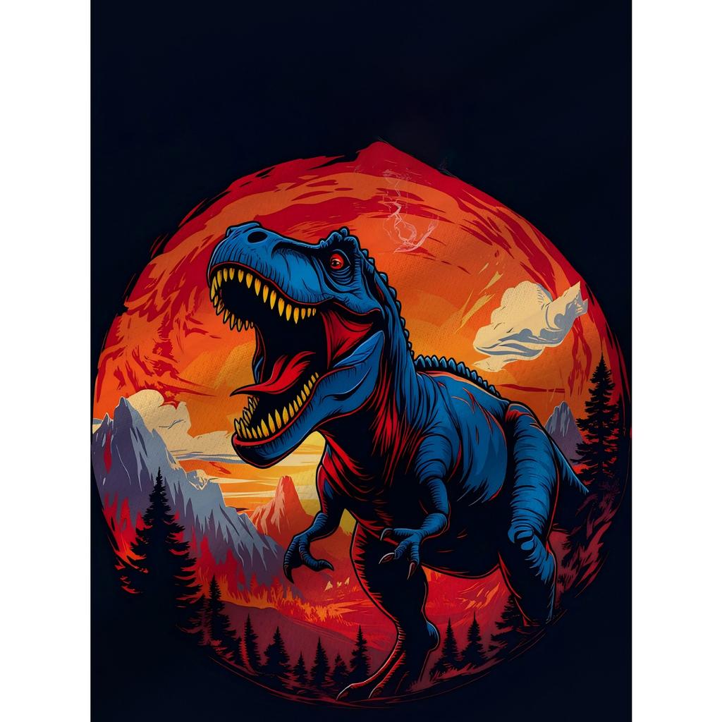 Boy's Dinosaur Printed Short Sleeve Set with Personalized Casual Fashion Suitable for Outdoor Daily Wearing