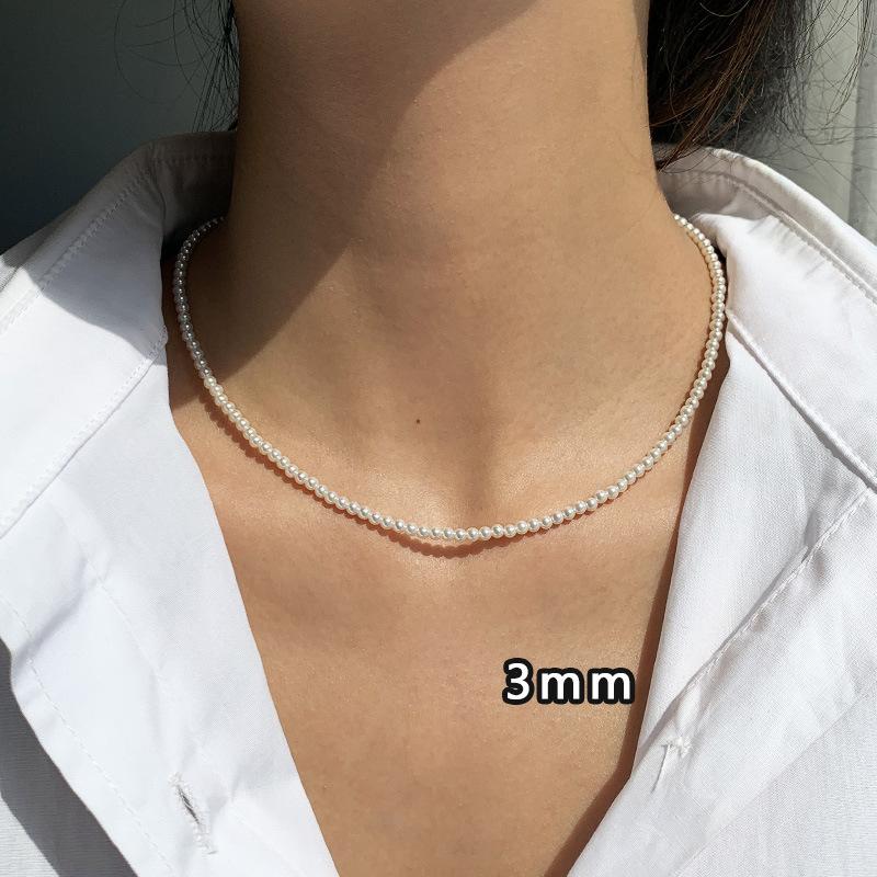 French pearl necklace simple commuter versatile collarbone chain design sense creative necklace women