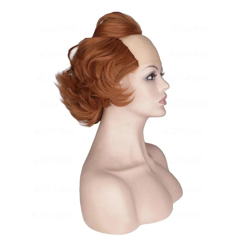 Curly Bald Wig for Old Men Ginger Brown Pennywise It Halloween Cosplay Wigs Fluffy Costume Anime Wig Male