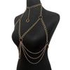Metal Bikini Waist Chain Sexy Chest Chain Trendy Bra Body Jewelry  Costume Accessories