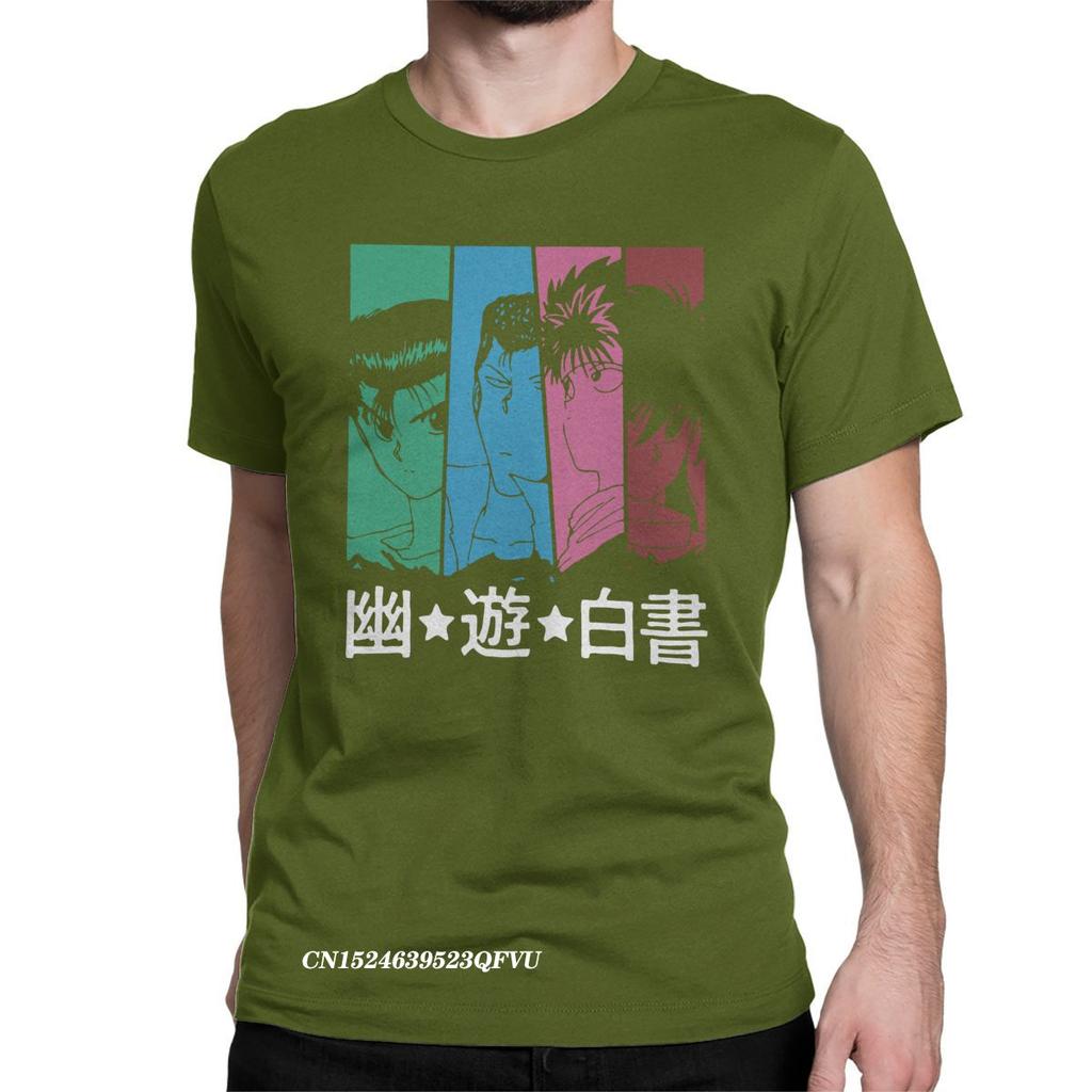 Awesome YuYu Hakusho Manga Anime Tee Shirt Men Manga Premium Cotton Tshirt Harajuku Tees Tops