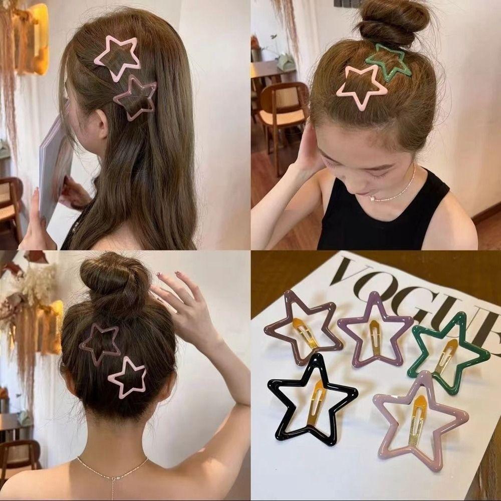 

Colorful Bangs Hairpin Rhinestone Side Hairpins New Star Hair Clips Women Girls