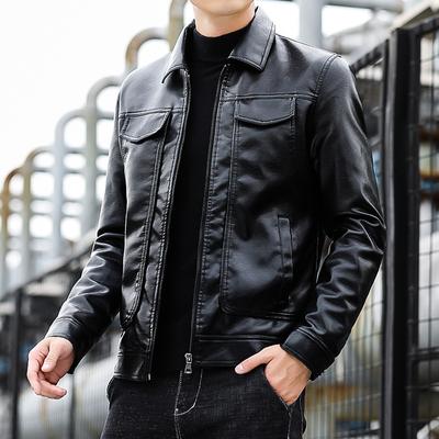 Jaqueta de couro de lã masculina, marca da moda, outono e inverno, nova versão coreana, jaqueta de couro casual da moda, jaqueta quente masculina em roupas
