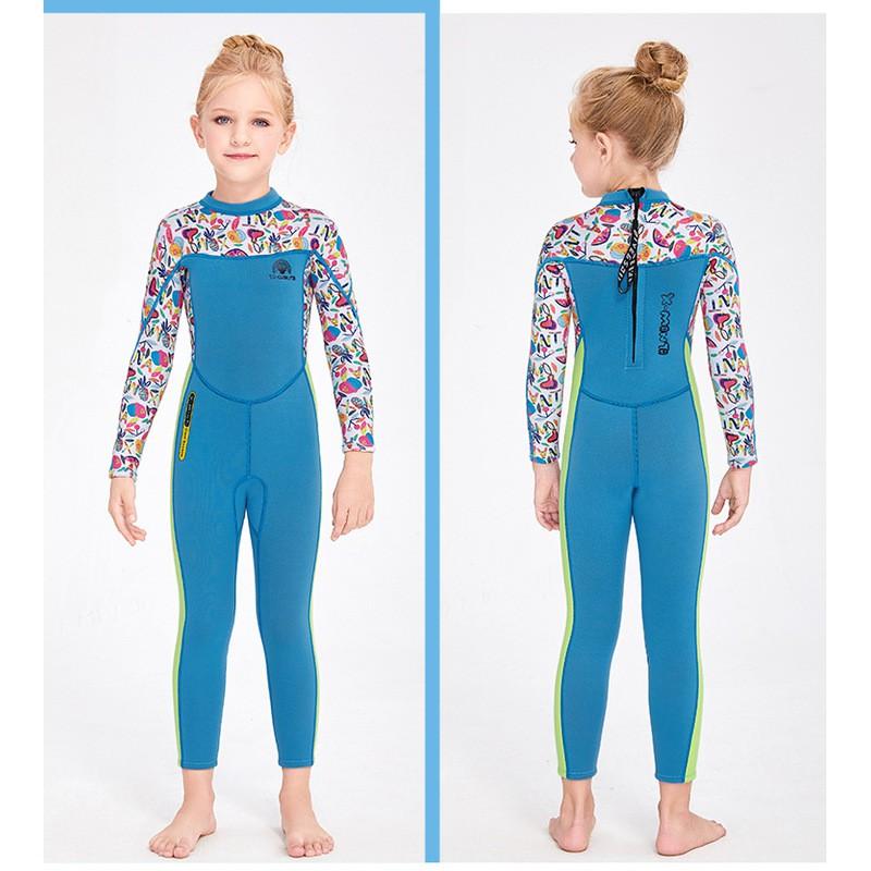 Kids 2.5mm Neoprene Wetsuit Full Body Long Sleeve Warm Suit Snorkeling Surfing Swimming Winter Spring Fall