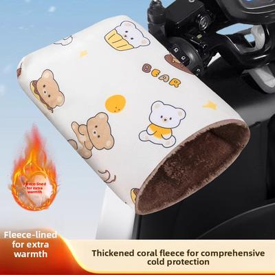 Warm and Protective Handlebar Cover for Electric Motorcycles, Waterproof Handlebar Gloves for Electric Bikes, Windproof Thickened