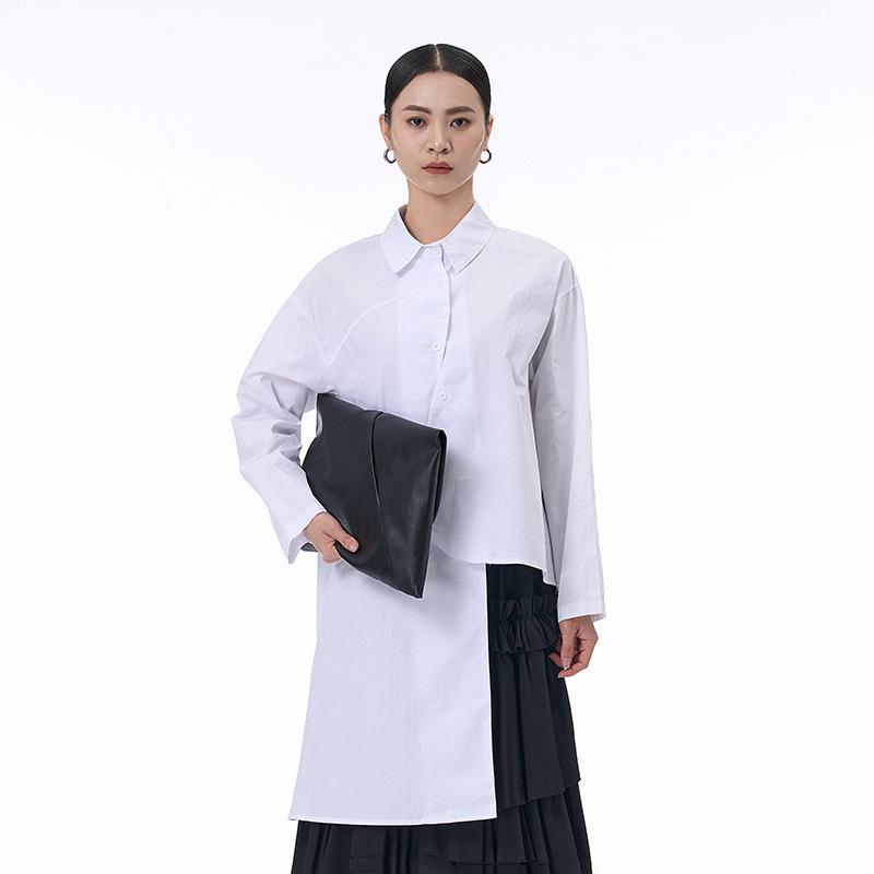 2026 Spring/Summer Irregular Korean-Japanese Plus Size Women s Loose Long Sleeve Shirt One Size
