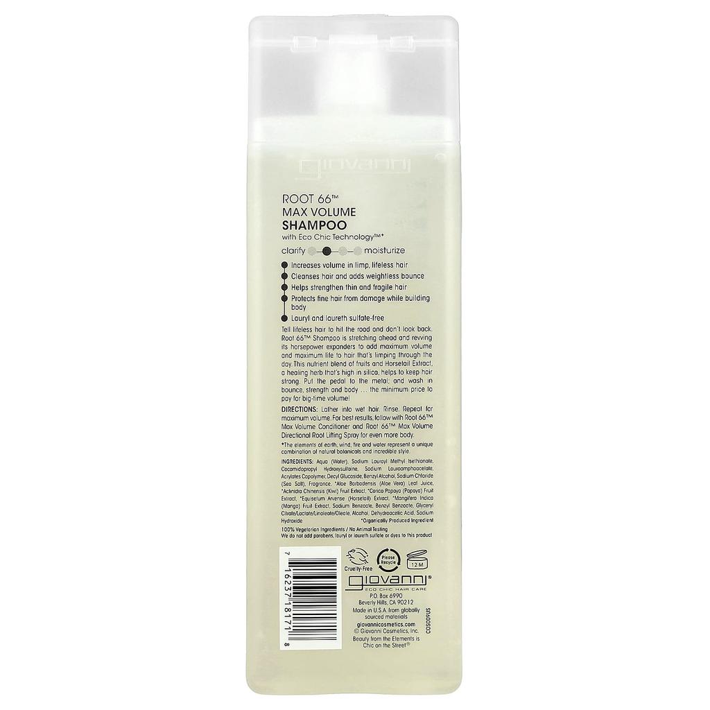 Root 66, Max Volume Shampoo, For Saggy, Lifeless Hair, 250Ml(8.5Fl Oz)