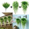 UV Resistant Artificial Persian Fern Leafs Realistic Mixed Real Touch Fake Fern Hanging Plants Lush Leaves Plastic