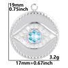 6pcs Evil Blue Eye Charm Dark Blue Heart Moon Eyes Pendant Rhinestone Stainless Steel Charm For Jewelry Making Necklace Keychain