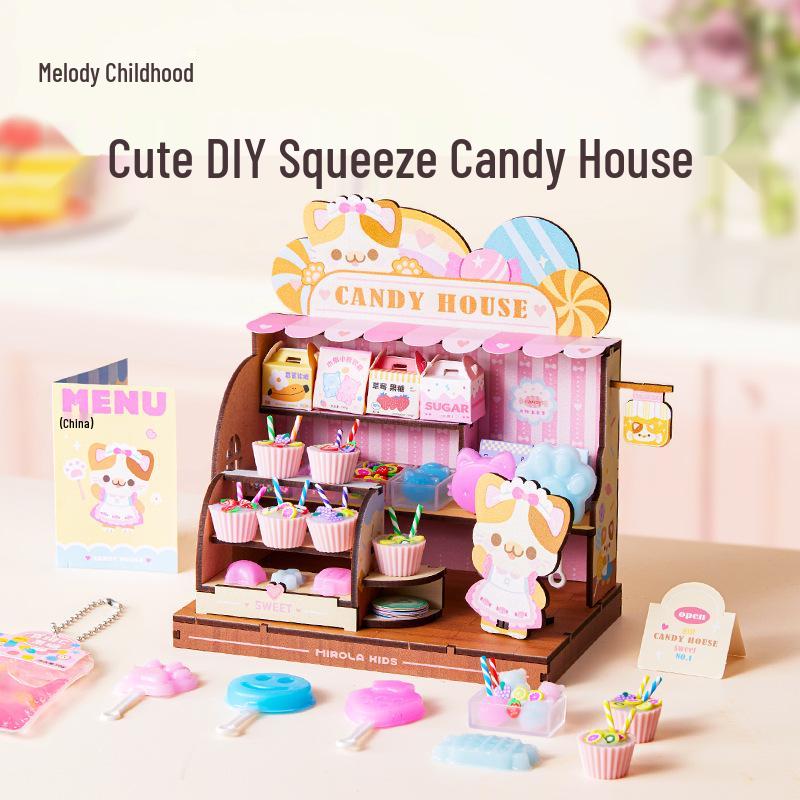 

Meile Childhood DIY Candy House Mini Kitchen Pretend Play Set for Kids