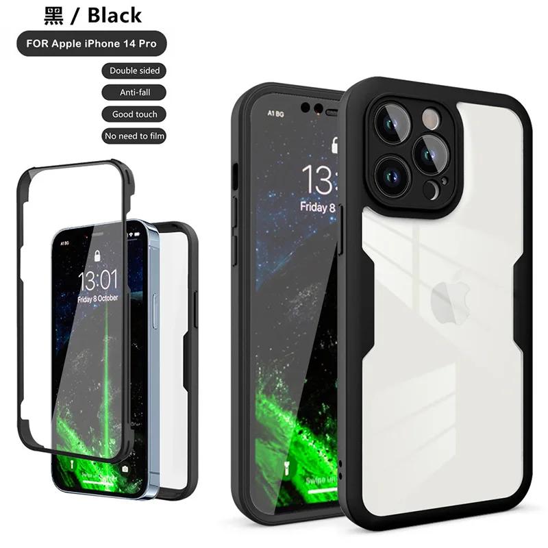 Clear 360 Full Wrap Phone Case for iPhone 16 Pro Max 15 14 13 12 11 SE2/SE3 Xr Xs 7 8 Plus Film With Lens Protection Back Cover