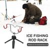 Portable Ice Fishing Rod Holder Easily Installation Double-Head Fish Pole Holder Adjustable Angle Fishing Rod Pole Holder