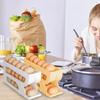 Automatic Scrolling Egg Rack Holder Storage Box Egg Basket Container Organizer Rolldown Refrigerator Egg Dispenser For Kitchen