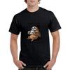 2023 Summer Crewneck T-shirt Student Minimalist Commuting Sports Quick Dry Short Sleeve Sloth Cartoon Breathable Loose