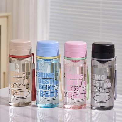 Water Bottle New Water Cup for Male and Female Students Food Grade Plastic High Temperature Resistant Graduated Cup Simple Drop-proof Portable Filter