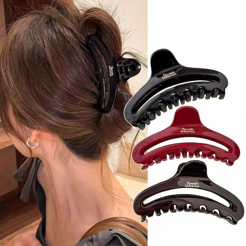 French Acetate Letter Gold Label Hollow Shark Clamp Women'S Hair Accessories Elegance Hair Clip Stylish Hair Accessories