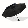1pc Noble Black Cat Art Automatic Open/CloseUmbrella-CuteUmbrella with Cute Design, Portable 3-Fold Compact Umbrella for Men & Women, Valent