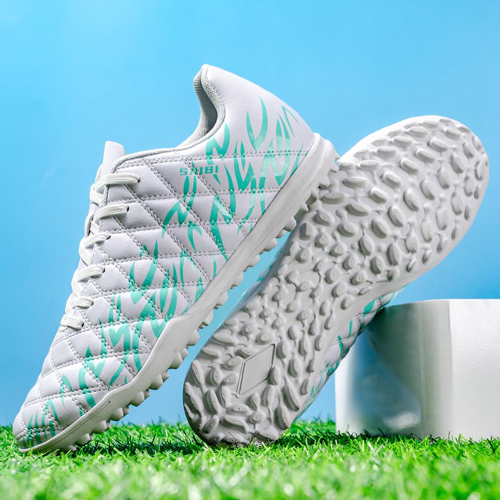Scarpe da Calcio TF Professionali Unisex Giovani Adulti Tomaia in Tessuto PU Suola in Gomma Tacchetti da Allenamento Antiscivolo