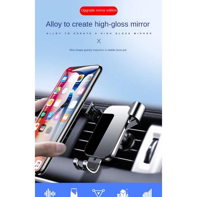 Car Mobile Phone Bracket Car Air Outlet Mobile Phone Navigation Metal Bracket Vehicle-Based Cell Phone Holder