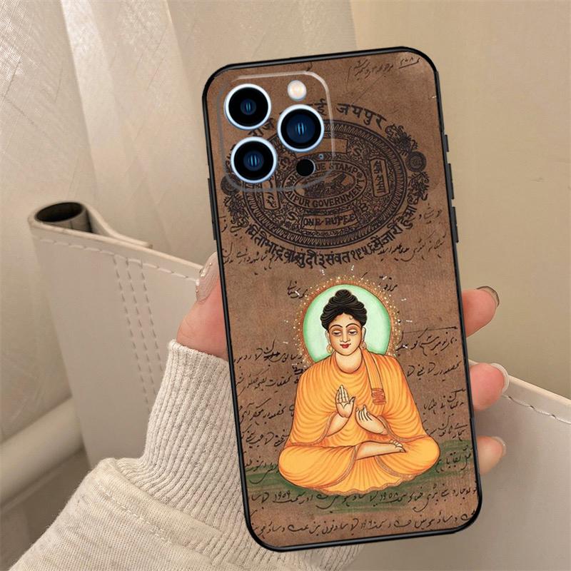 India Buddha Phone Case For iPhone 16 15 14 11 12 13 17 Pro Max Mini 15 16 Plus 16e 17 Air Cover Coque