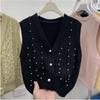 Spring and Autumn Women's V-neck Knitted Cardigan Vest Women's Outerwear Small Tank Top