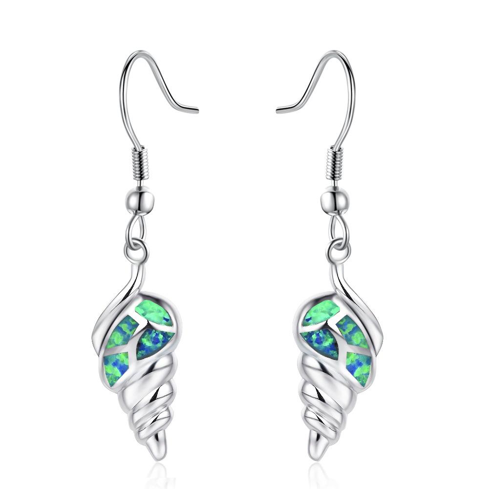 New Fashionable Personalized Black Gold Blue Conch Earrings Versatile Earrings