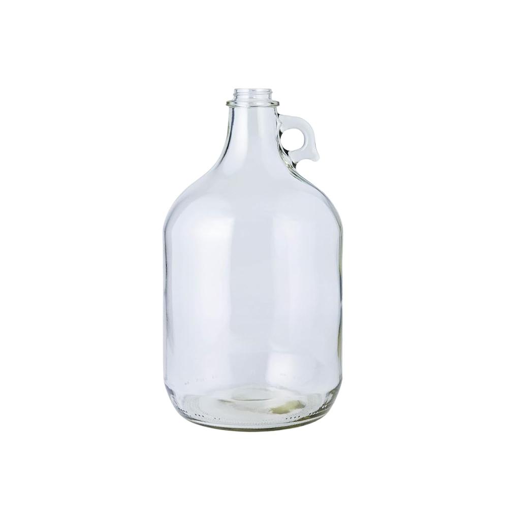 Glaswasserflasche mit 38 mm Polyseal-Deckel, 4 Liter Fassungsvermögen, Klar