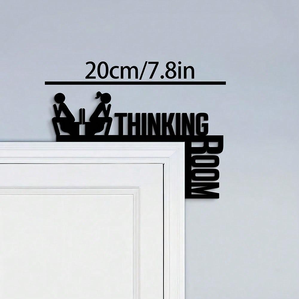 

Wall Mounted Humor Metal Bathroom Sign Door Decor for Home Office Toilet thinkingroom чорний
