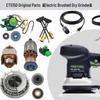 Ricambi per levigatrice Festool ETS150: Spazzole di carbone, Cavo di alimentazione, Interruttore, Rotore con controllo di velocità.