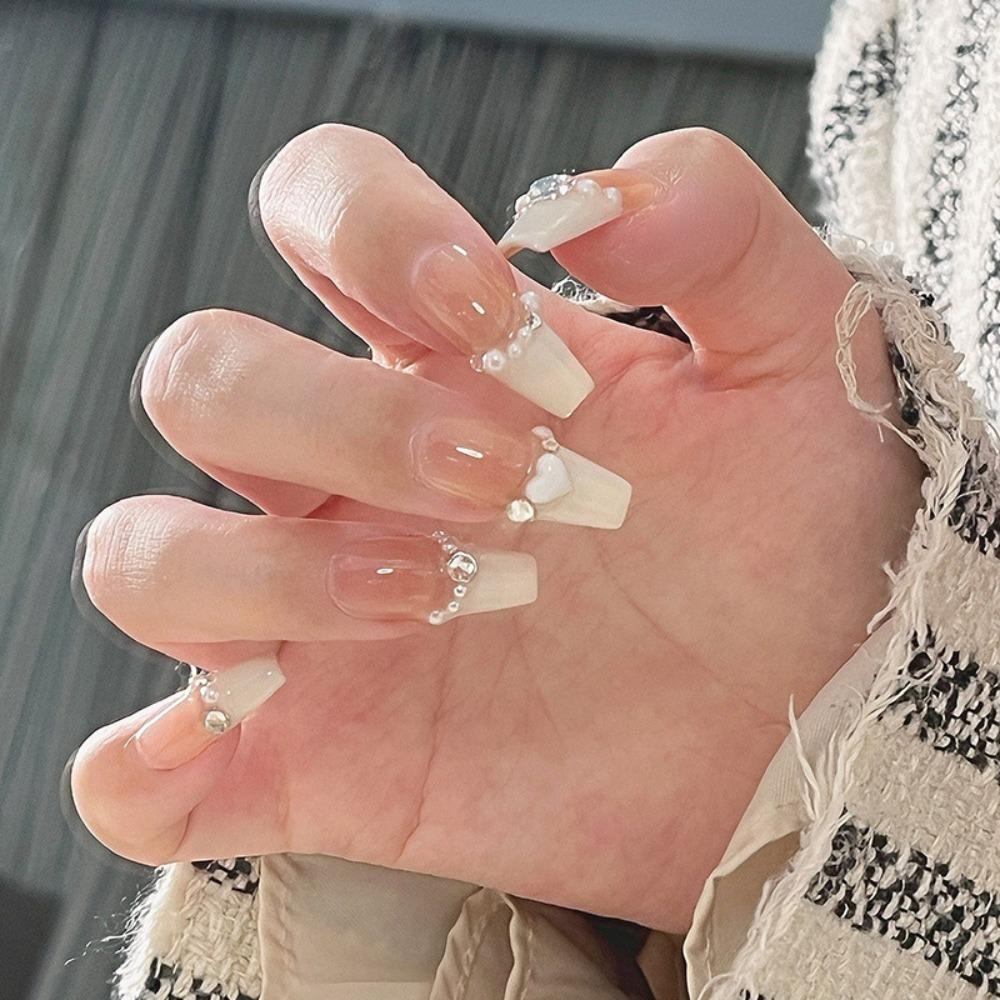 Frühling und Sommer Wind Tragen Nagel Reiner Wunsch Nagelpflaster Aufhellend Abnehmbares Nagelstück Langes und kurzes Nagelstück Fertigprodukt