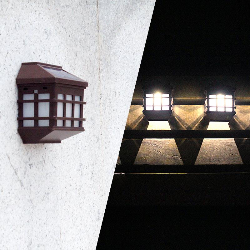 Retro Led Solar Wall Lights Outdoor Waterproof Solar Fence Light for Garden Pathway Courtyard Hotel Driveway Patio Pathway Lamp