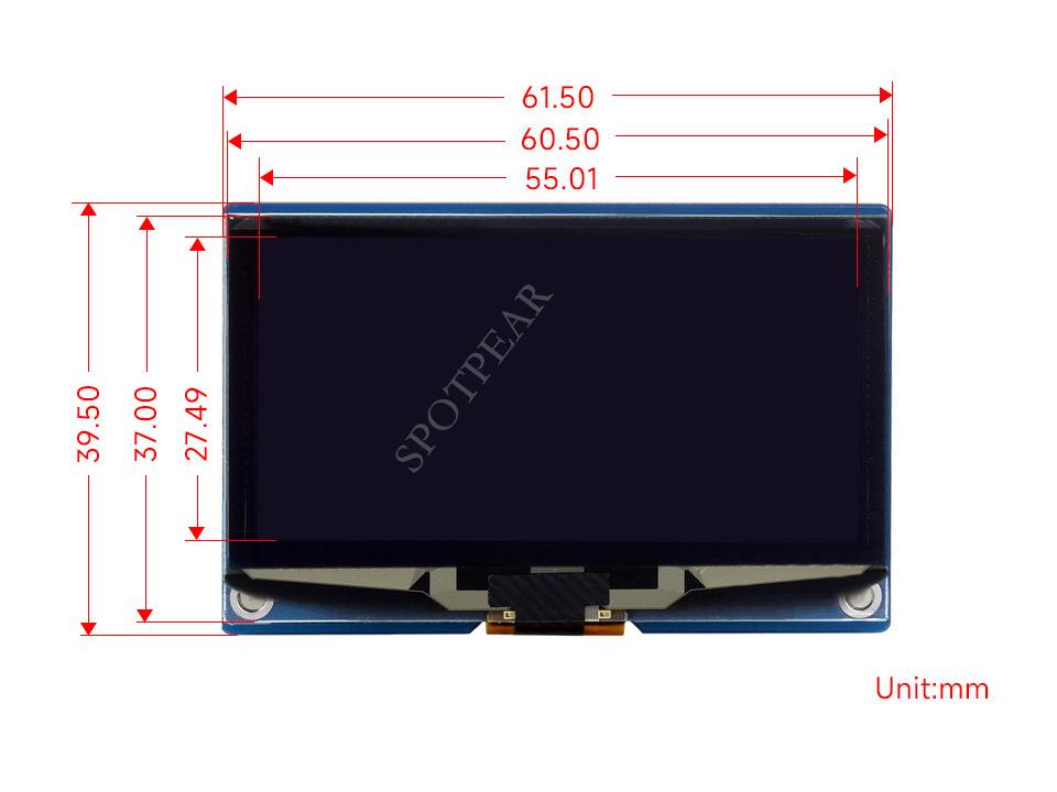 2.42" OLED Display Module, 128x64, SPI/I2C Communication
