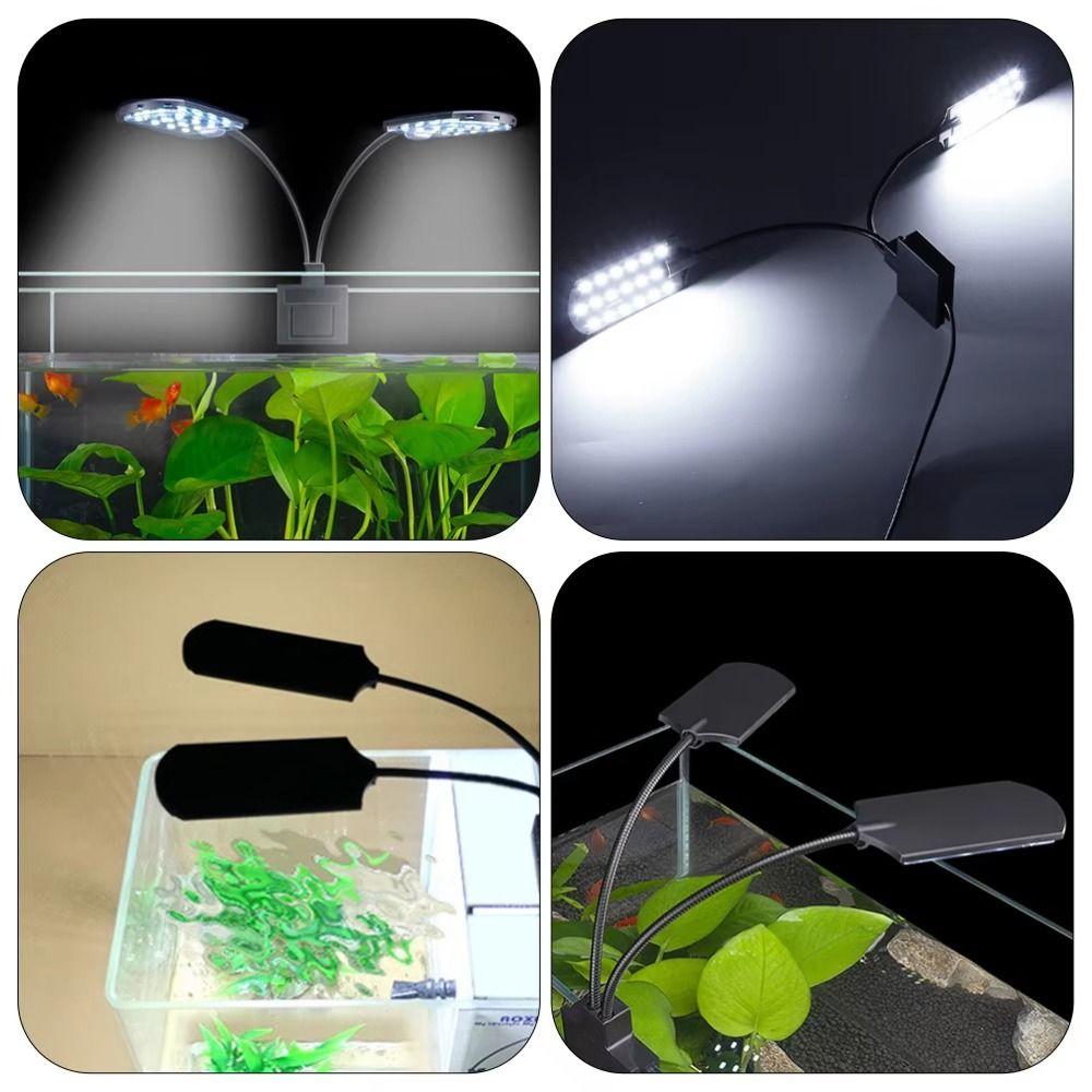 Flexible Bendable Fish Tank Clip Lamp White Light LED Aquarium Light  Aquatic Plants