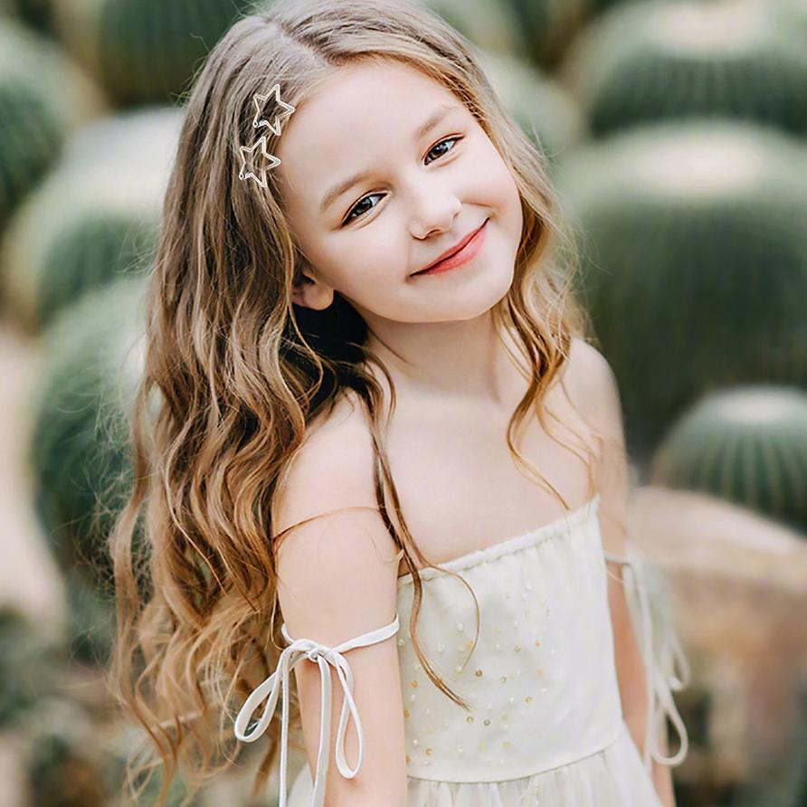 20pcs Y2K Silver Star Hair Clips for Girls Metal Snap Clip Hairpins Barrettes for Women Filigree Styling Hair Accessories Jewel