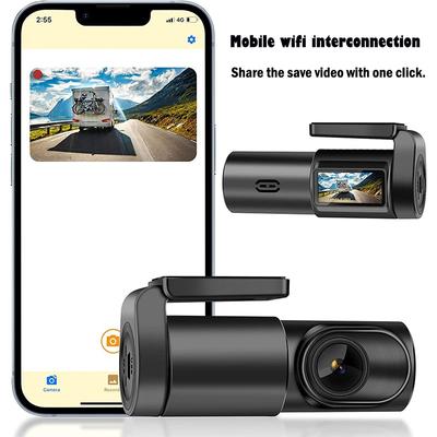 WiFi 1080P Dash-Kamera für Autos, Mini-Autokamera mit 140° Weitwinkel, 360-Grad-Drehung, Aufnahme, DVR, Nachtsicht, G-Sensor