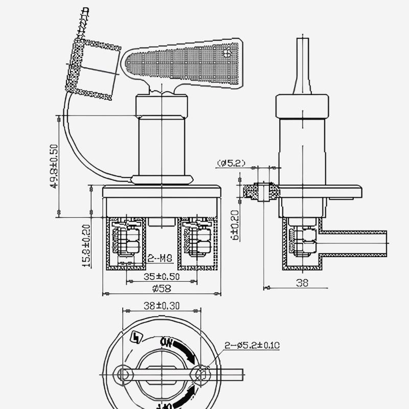 Professional Battery Cutoff Switches Waterproof Brass Terminals 100A Rating For Automotive Marine Use Prevent Fire Hazards