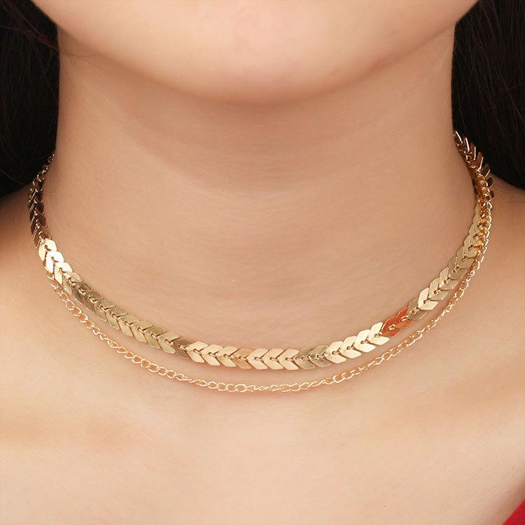 Fashion Chain Choker Two Layers 