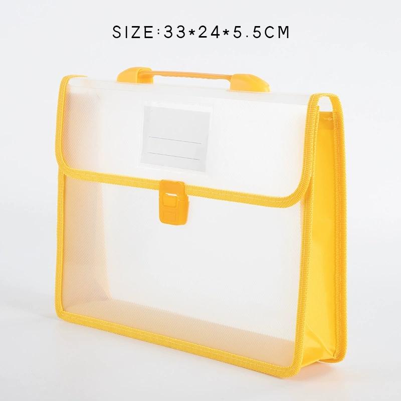 A4 Portable Snap Button File Bag Large-Capacity Document Bag Examination Paper Storage Bag File Organizer School Supplies