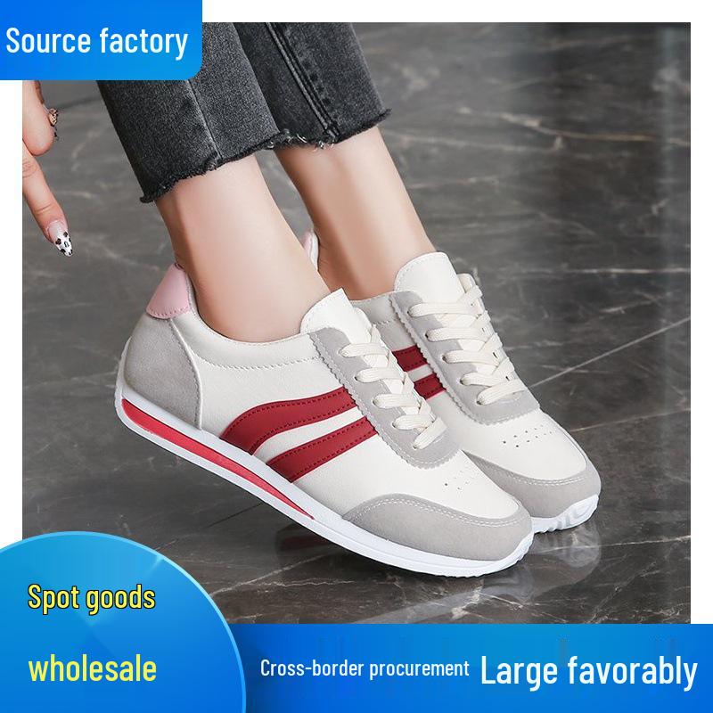 Plus-Size Casual Lace-Up Sneakers - Soft Sole, Versatile Spring & Summer Running Shoes
