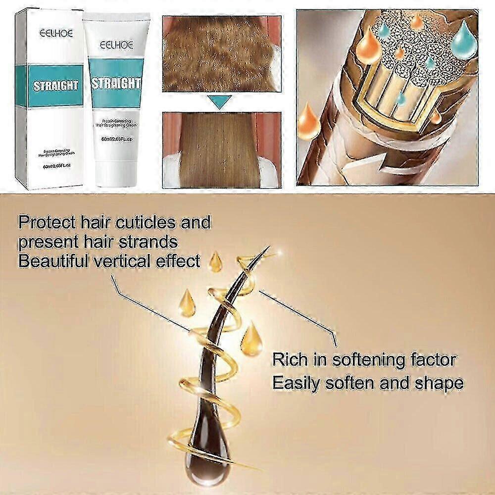 2pcs Keratin Hair Straightening Cream Professional Damaged Treatment Faster Smoothing Curly Hair Care Protein Correction Cream
